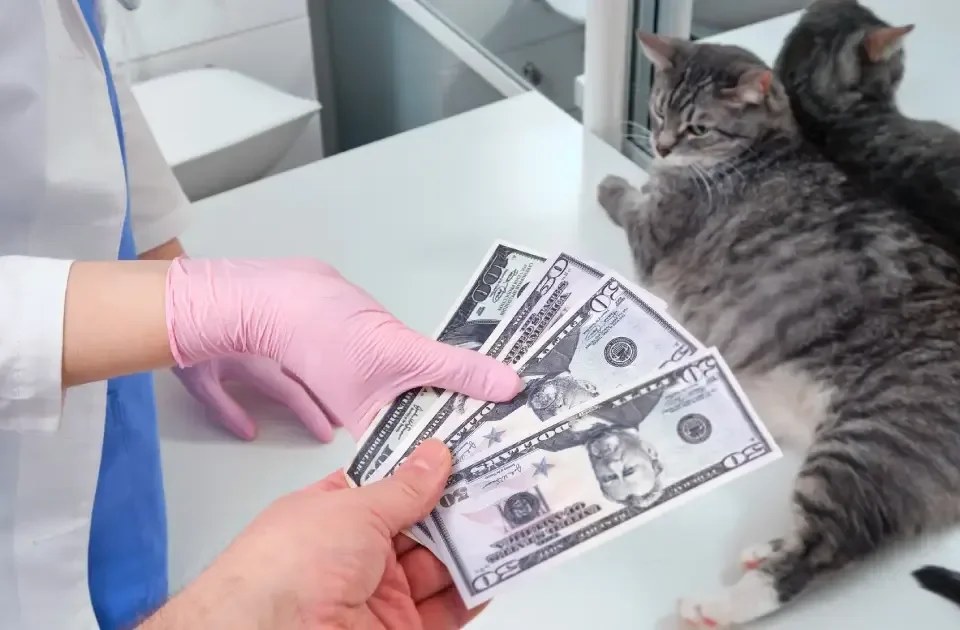 doctora recibiendo Financiamiento para veterinarias frente a un gato
